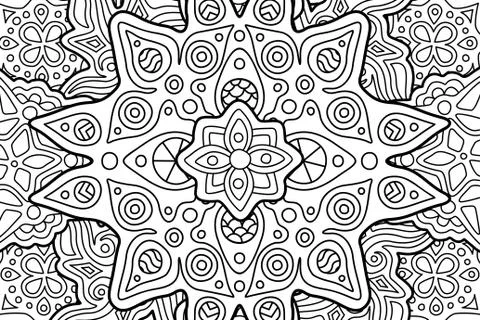 Coloring book page with rectangular contour art Stock Illustration