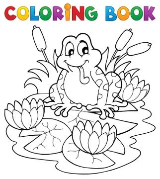 Coloring book river fauna image - illustration. Stock Illustration