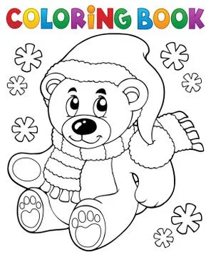 Coloring book teddy bear theme Stock Illustration
