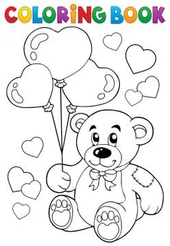 Coloring book Valentine theme Stock Illustration
