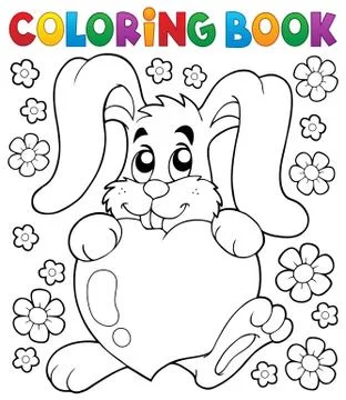 Coloring book Valentine topic Stock Illustration