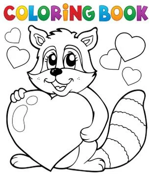 Coloring book Valentine topic Stock Illustration