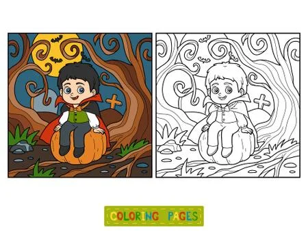 Coloring book, Vampire Stock Illustration