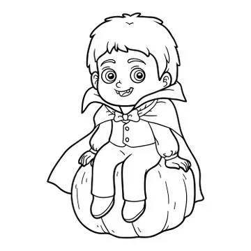 Coloring book, Vampire Stock Illustration