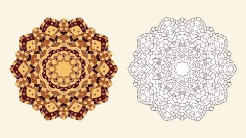 Coloring book zentangle vector flower Stock Illustration