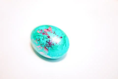 Coloring chicken eggs for the holiday of Easter Stock Photos