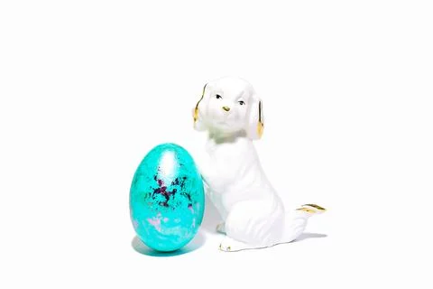 Coloring chicken eggs for the holiday of Easter Stock Photos
