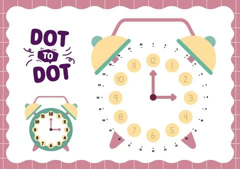 Coloring connect the dot to dots printable worksheet for childrens education Stock Illustration