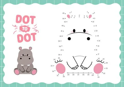 Coloring connect the dot to dots printable worksheet for childrens education Illustrazione stock