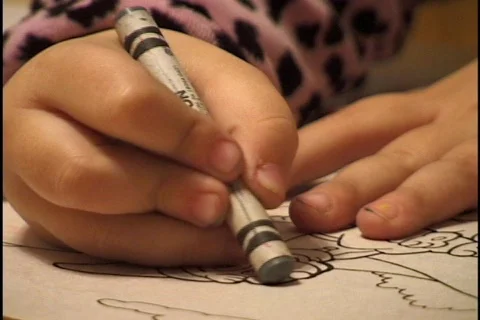 Coloring with Crayon Stock Footage 297183