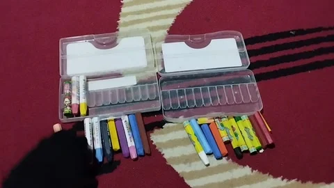 Coloring crayons for children Stock Footage 224567823