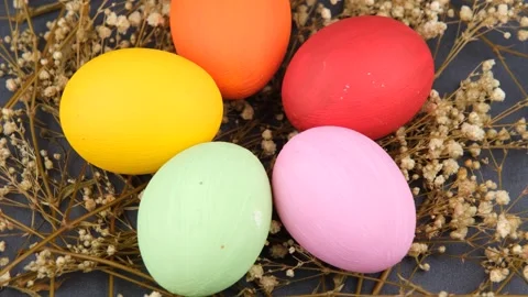 Coloring eggs colorful Stock Footage 242907400