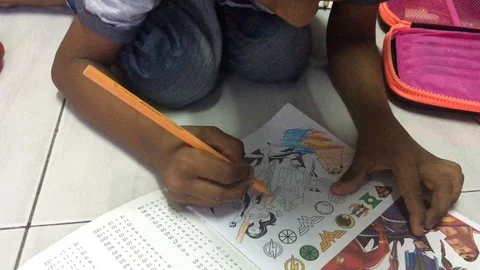 Coloring Stock Footage 106663856