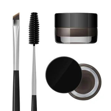 Coloring gel for eyebrows. Eyebrows makeup product. Stock Illustration