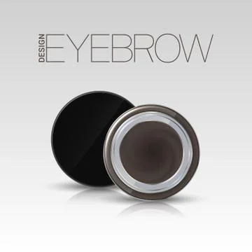 Coloring gel for eyebrows. Eyebrows makeup product. Vector Stock Illustration