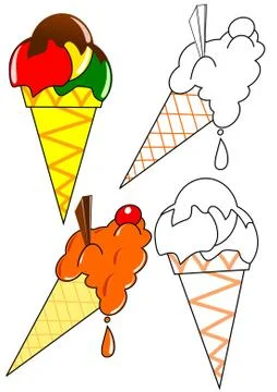 Coloring - ice cream Stock Illustration