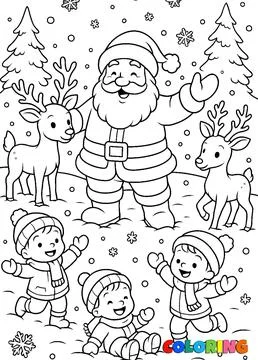 Coloring the joy of Christmas winter Stock Illustration