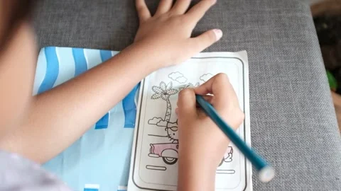 Coloring Kid Stock Footage 202197110