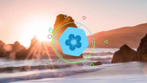 Coloring Logo Reveal After Effects stock