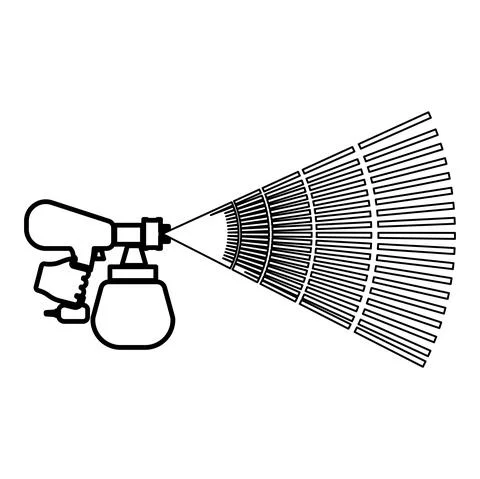 Coloring machine Painting tool in hand contour outline icon black color vecto Stock Illustration