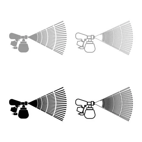 Coloring machine Painting tool in hand set icon grey black color vector illus Stock Illustration