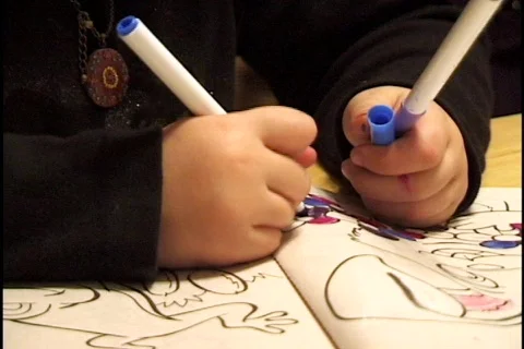 Coloring with Markers Stock Footage 297184