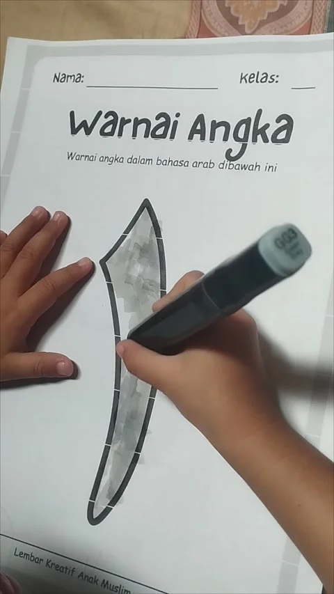 Coloring number one arabic language Stock Footage 297653670