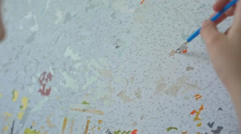 Coloring by numbers on canvas Stock Footage 63207871