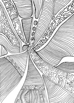 Coloring page abstract pattern, maze of ornaments. Psychedelic s Stock Illustration