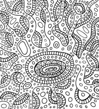 Coloring page abstract pattern, maze of ornaments. Stock Illustration