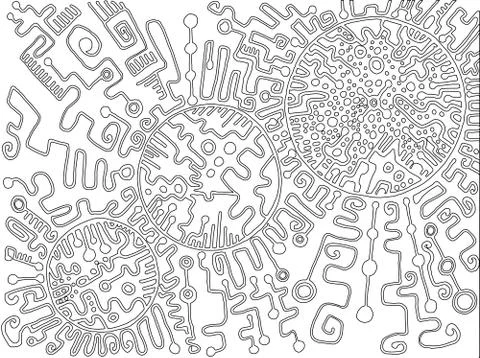 Coloring page abstract pattern, maze of ornaments. Stock Illustration