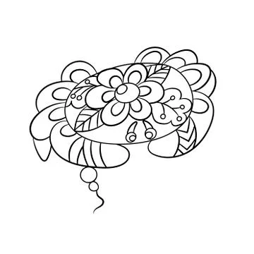 Coloring page with crab in ornamnets in vector design graphic Stock-Illustration