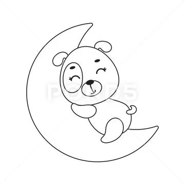 Hand drawn Kids drawing Cartoon Vector illustration moon star and cloud  icon Isolated on White Background 28555735 Vector Art at Vecteezy