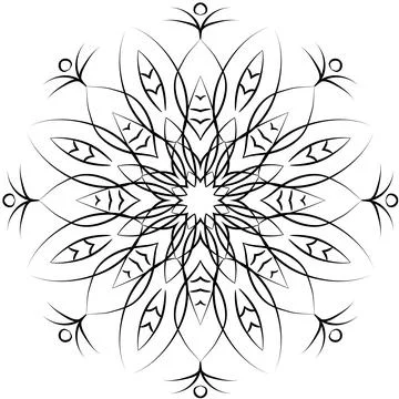 Coloring page decoration Mandala pattern. Flower mandala line art vector. Bla 스톡 일러스트