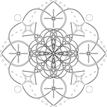 Coloring page decoration Mandala pattern. Flower mandala line art vector. Bla Stock Illustration