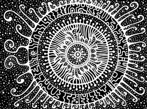 Coloring page doodle pattern. Stock Illustration