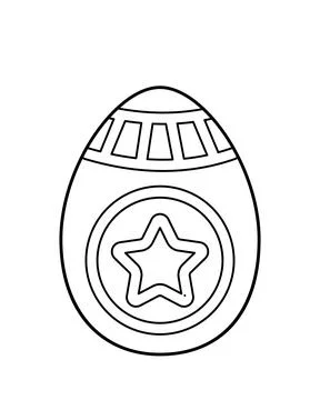 Coloring page Easter egg with big star. Black and white egg. Vector. Stock Illustration