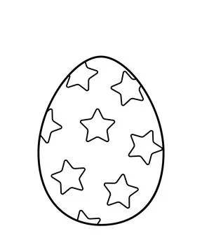 Coloring page Easter egg with stars. Black and white egg. Vector. Illustrazione stock