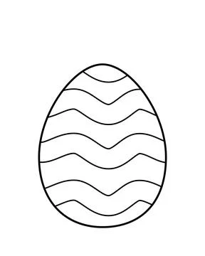 Coloring page Easter egg with waves. Black and white egg. Vector. Illustrazione stock