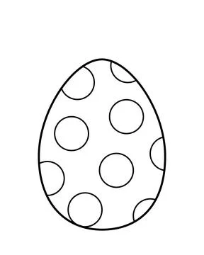 Coloring page polka dots Easter egg. Black and white egg. Vector. Illustrazione stock
