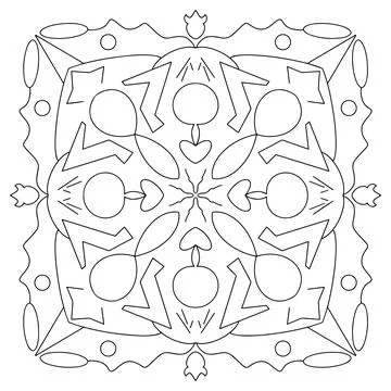 Coloring page. Scrabble pattern. Outline vector illustration Stock Illustration