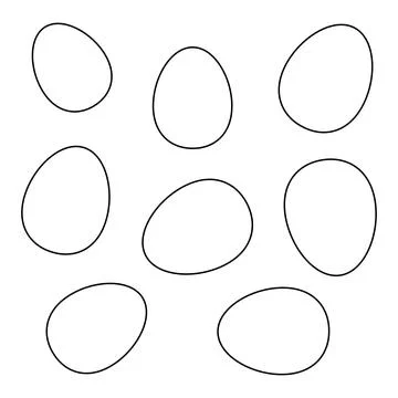 Coloring page with a set of monochrome easter eggs Stock Illustration
