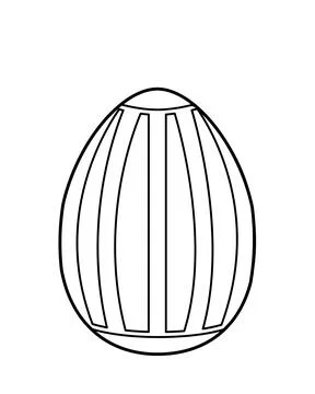 Coloring page striped Easter egg. Black and white egg. Vector. Stock Illustration