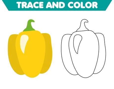 Coloring page vegetables for children, vector graphics, health for children.. Stock Illustration