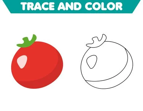Coloring page vegetables for children, vector graphics, health for children.. Stock Illustration