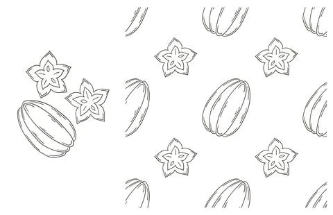 Coloring pattern for kitchen, restaurant or shop. Set in hand draw style Illustrazione stock