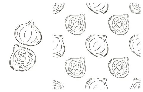 Coloring pattern for kitchen, restaurant or shop. Set in hand draw style Stock Illustration