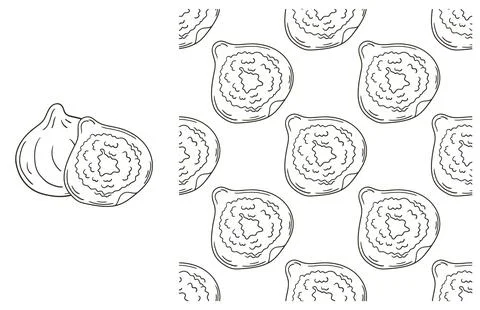 Coloring pattern for kitchen, restaurant or shop. Set in hand draw style Stock Illustration