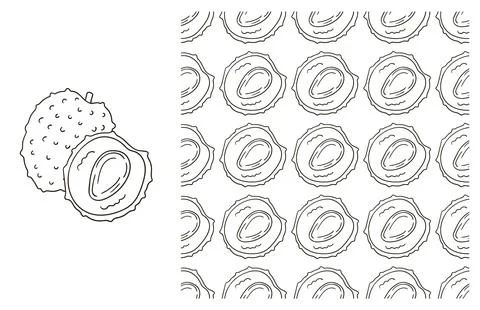 Coloring pattern for kitchen, restaurant or shop. Set in hand draw style Stock Illustration