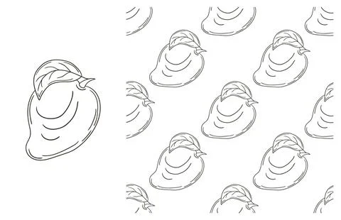 Coloring pattern for kitchen, restaurant or shop. Set in hand draw style Stock Illustration